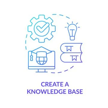 Create knowledge base blue gradient concept icon Stock Illustration