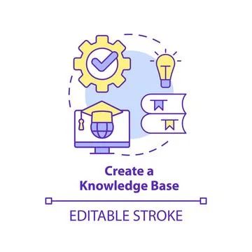 Create knowledge base concept icon Stock Illustration