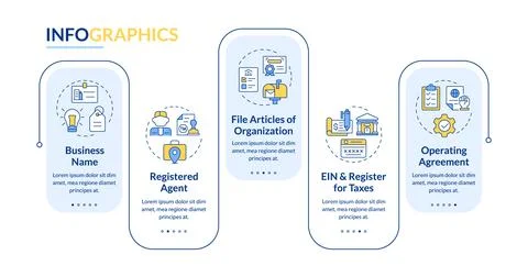 Create LLC rectangle infographic vector Stock Illustration