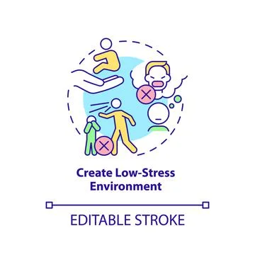 Create low stress environment concept icon Stockillustratie
