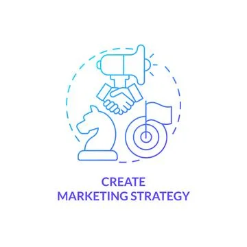 Create marketing strategy blue gradient concept icon Stock Illustration