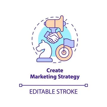 Create marketing strategy concept icon Stockillustratie