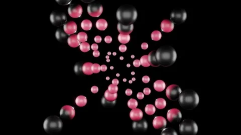 Create mesmerizing VJ loops with dynamic patterns of pink and black spheres Video stock 296217954