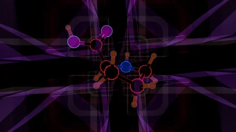 Create mesmerizing VJ loops with vibrant abstract molecular visuals Stock Footage 292753011