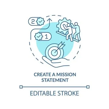 Create mission statement turquoise concept icon Stockillustratie