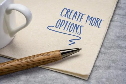 Create more options inspirational note Stock Photos