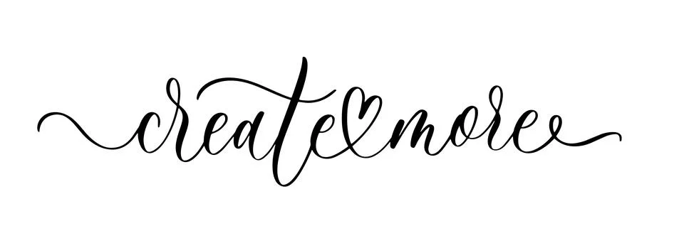 Create more. Wavy elegant calligraphy spelling for decoration. 스톡 일러스트