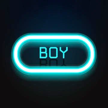 Create neon light boy letter background Stock Illustration