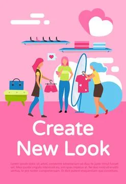 Create new look poster vector template Stock Illustration