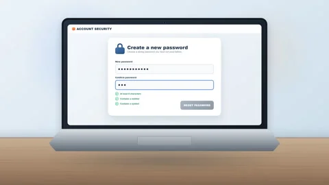 Create a new password and account security update login process Stock Footage 344889287