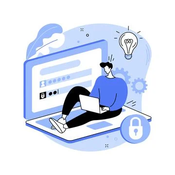 Create new password isolated cartoon vector illustrations. Stock Illustration