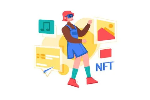 Create NFT using VR tech Illustrazione stock