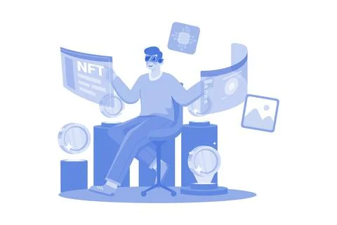 Create NFT using VR tech イラスト素材