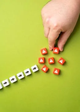 Create obstacles and stop the process. Concerns and issues. Break through ... Foto stock