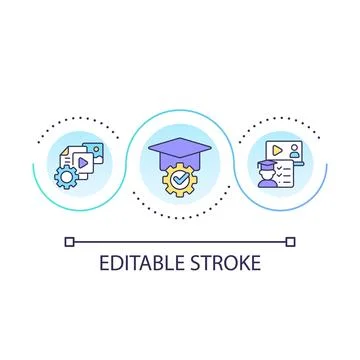 Create online course loop concept icon Stockillustratie