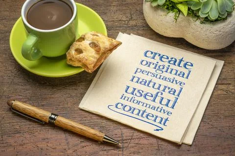 Create original, useful, informative content Stock Photos