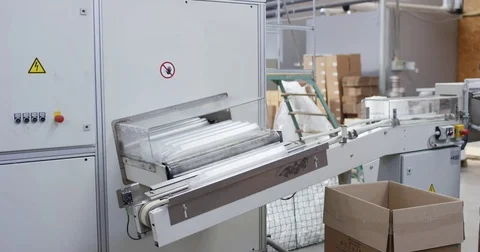 Create polymer package ware. Plastic manufacture for food storage Stock-Footage 75934194