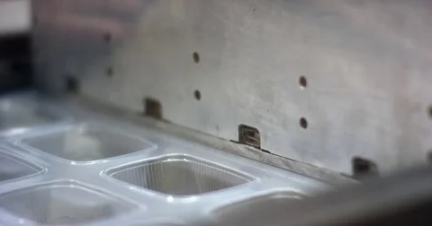 Create polymer package ware. Plastic manufacture for food storage 動画素材 75934651