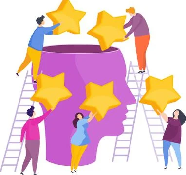 Create Positive Image. Brand building. Flat vector illustration. Illustrazione stock