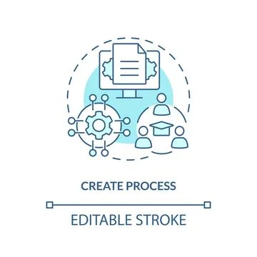 Create process turquoise concept icon Stock Illustration