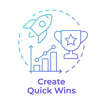 Create quick wins blue gradient concept icon Stock Illustration