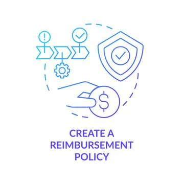 Create reimbursement policy blue gradient concept icon Stock-Illustration