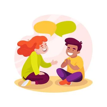 Create situation dialogue isolated cartoon vector illustration. Stock Illustration