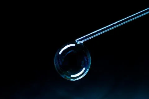 Create soap ball on a black background Foto stock