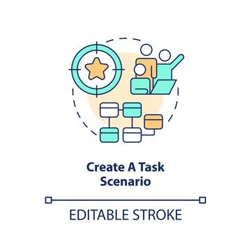 Create task scenario concept icon Stockillustratie