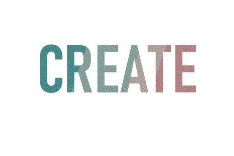 CREATE typography art word design stock Stock Illustration