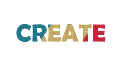 CREATE typography art word design stock Stock Illustration