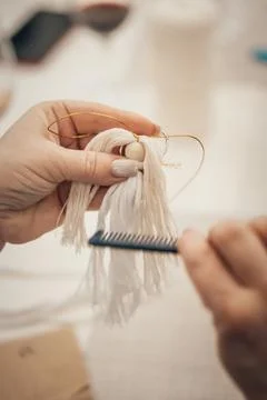 Create a unique angel keepsake by hand, combining craftiness and holiday jo.. Stock Photos
