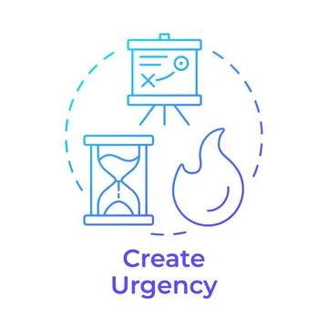 Create urgence blue gradient concept icon Illustrazione stock