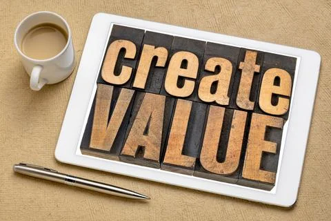 Create value wood typography Stock-Fotos