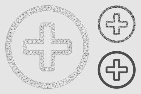 Create Vector Mesh Network Model and Triangle Mosaic Icon Stock Illustration