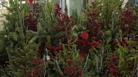 Create vibrant winter decor with berries and greenery to enhance the festive Vídeo Stock 295074044