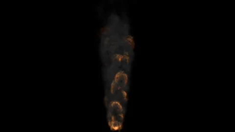 Create a visually captivating dynamic fire and smoke animation in a dark 스톡 동영상 276972173