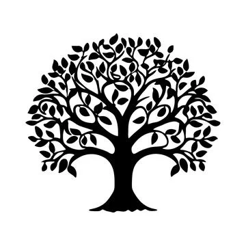 Create Your Ancestry Chart Using This Black Tree Design Stock Illustration