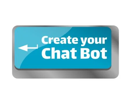 Create your chat bot . Close up of keyboard, enter computer key. 库存插图
