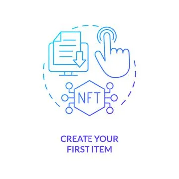Create your first item blue gradient concept icon Stock Illustration