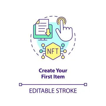 Create your first item concept icon Stock Illustration