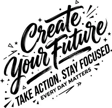 Create Your Future Motivational Typography Design with Inspirational Quote Te Stockillustratie