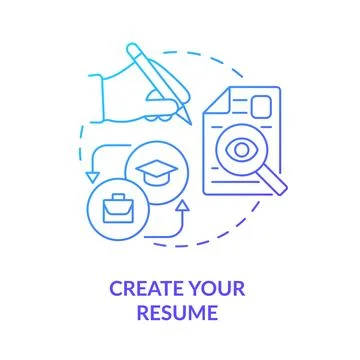 Create your resume blue gradient concept icon Illustrazione stock