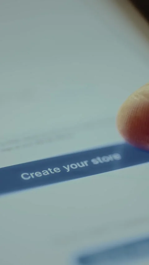 Create your store button, setting up an online store within an ecommerce Stock Footage 327899761
