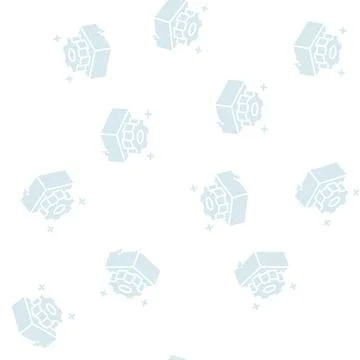 Created product 3d object glyph seamless pattern Stock Illustration