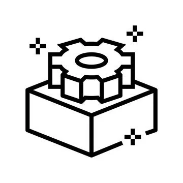 Created product 3d object line icon vector illustration 스톡 일러스트