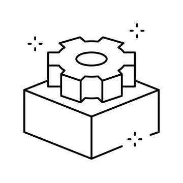 Created product 3d object line icon vector illustration Stock Illustration