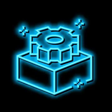 Created product 3d object neon glow icon illustration Stock Illustration