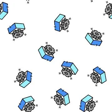 Created product 3d object vector seamless pattern 스톡 일러스트