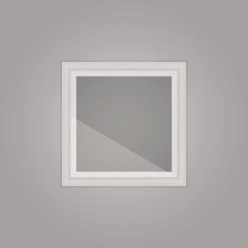 Created simple grey frame with mirror reflection Stock Illustration